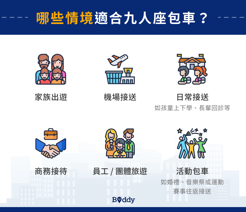 哪些情境適合九人座包車？